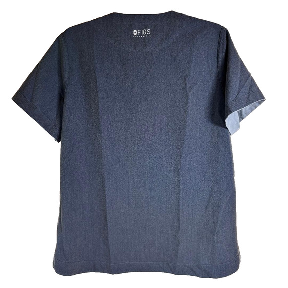 Figs Reversible Scrub Top Grey Women's Size XL Snap closure at Neck Healthcare - Picture 4 of 12